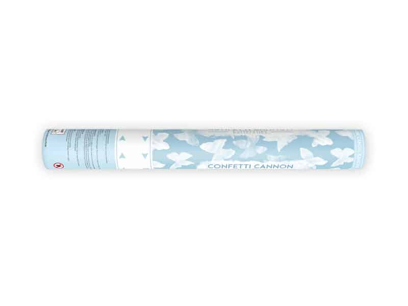 Confetti Cannon With Butterflies, White, 40cm