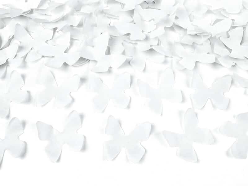 Confetti Cannon With Butterflies, White, 40cm
