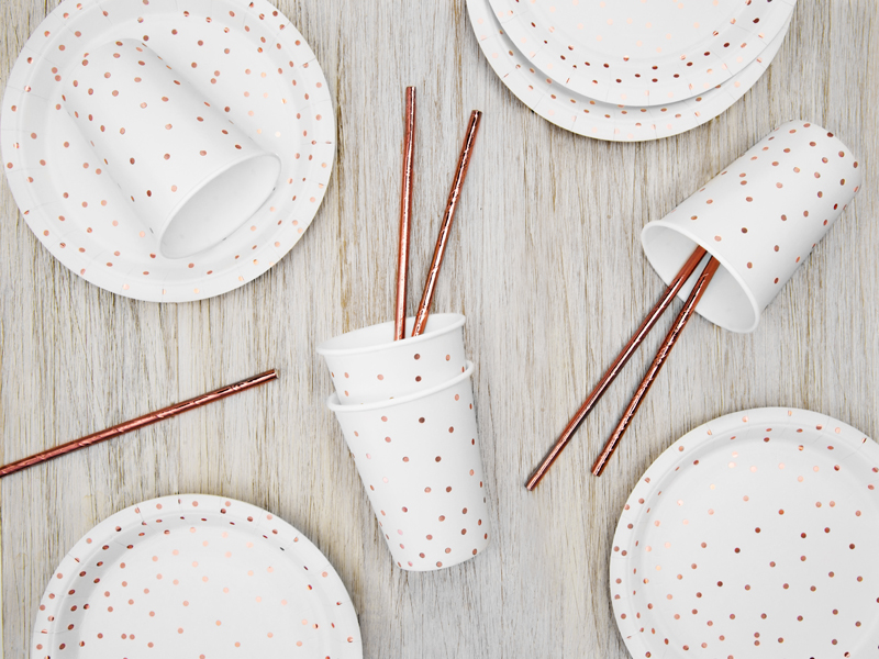 Cups Polka Dots, White, 260ml (1pkt / 6pc)