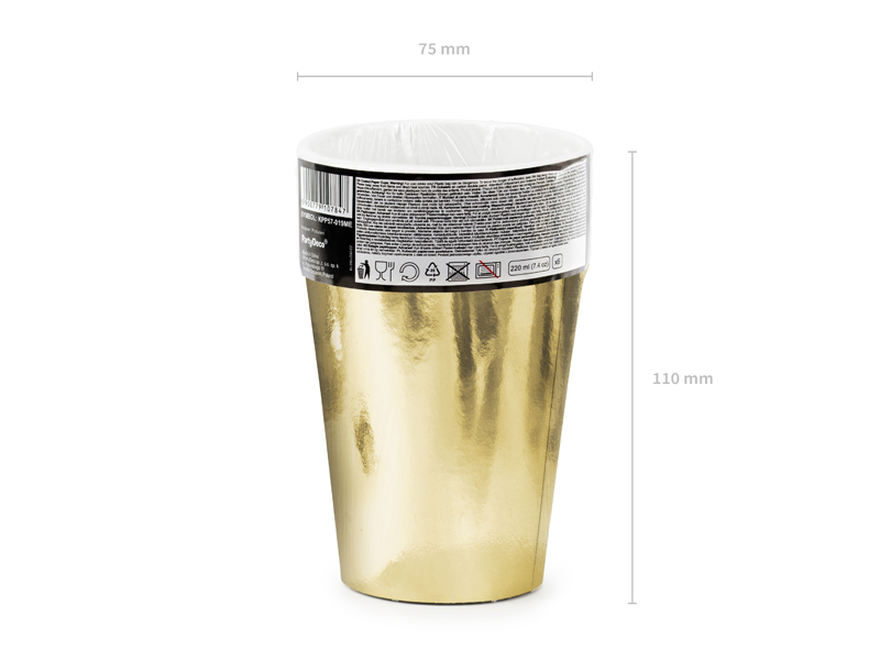 Cups, Gold, 220ml (1 pkt / 6 pc.)