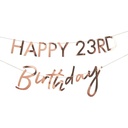 Customisable Milestone Rose Gold Birthday Banner