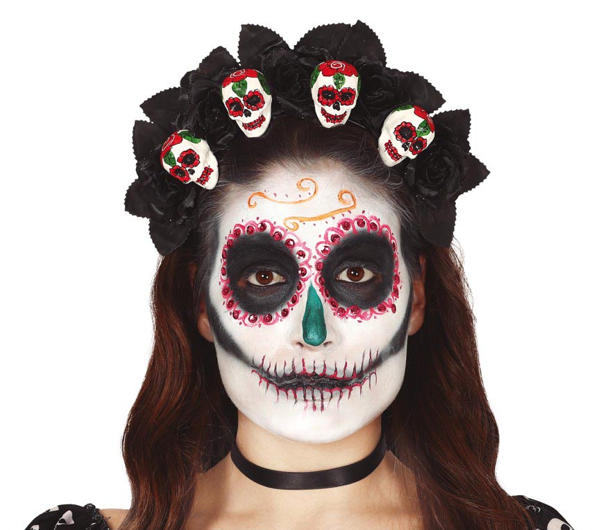 Diadem Headband With Four Skuls