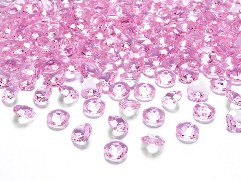 Diamond Confetti, Light Pink, 12mm (1 pkt / 100 pc.)