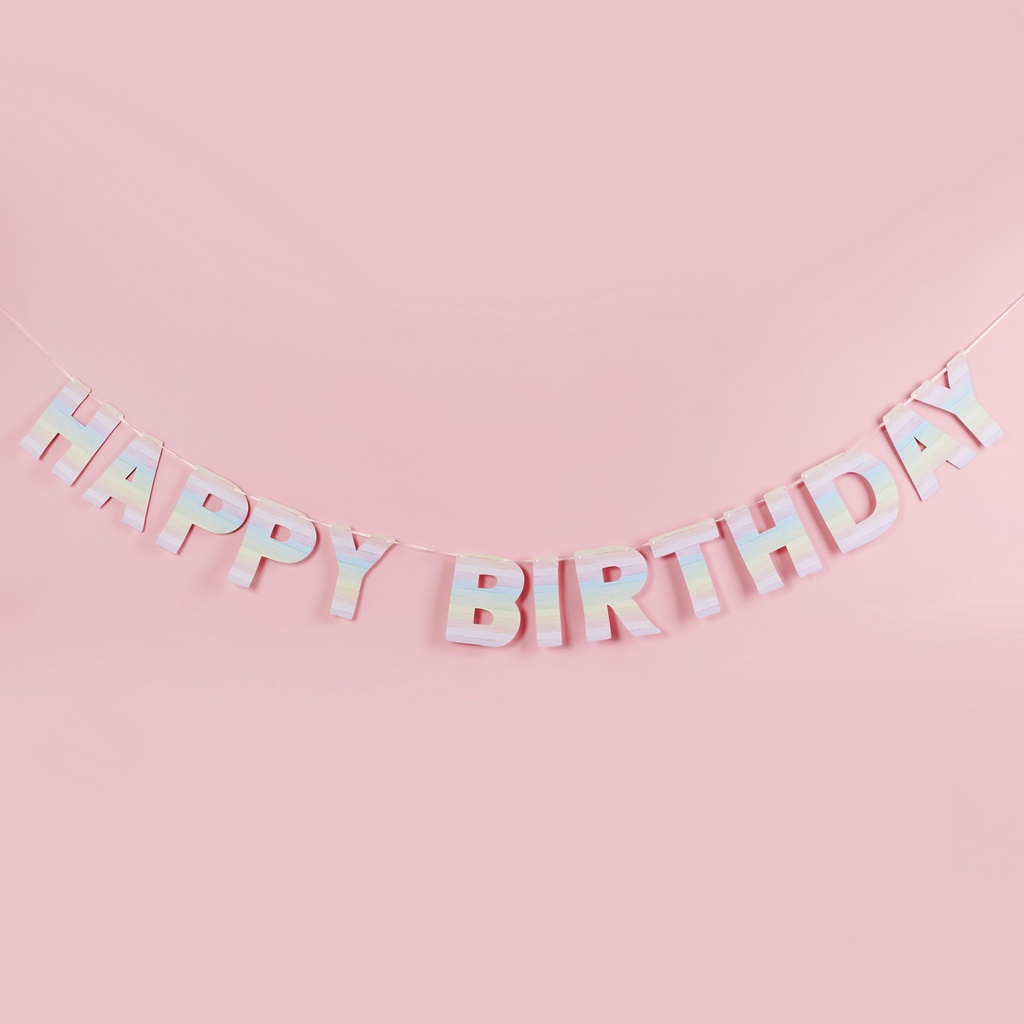Eco Rainbow Happy Birthday Card Banner 2M