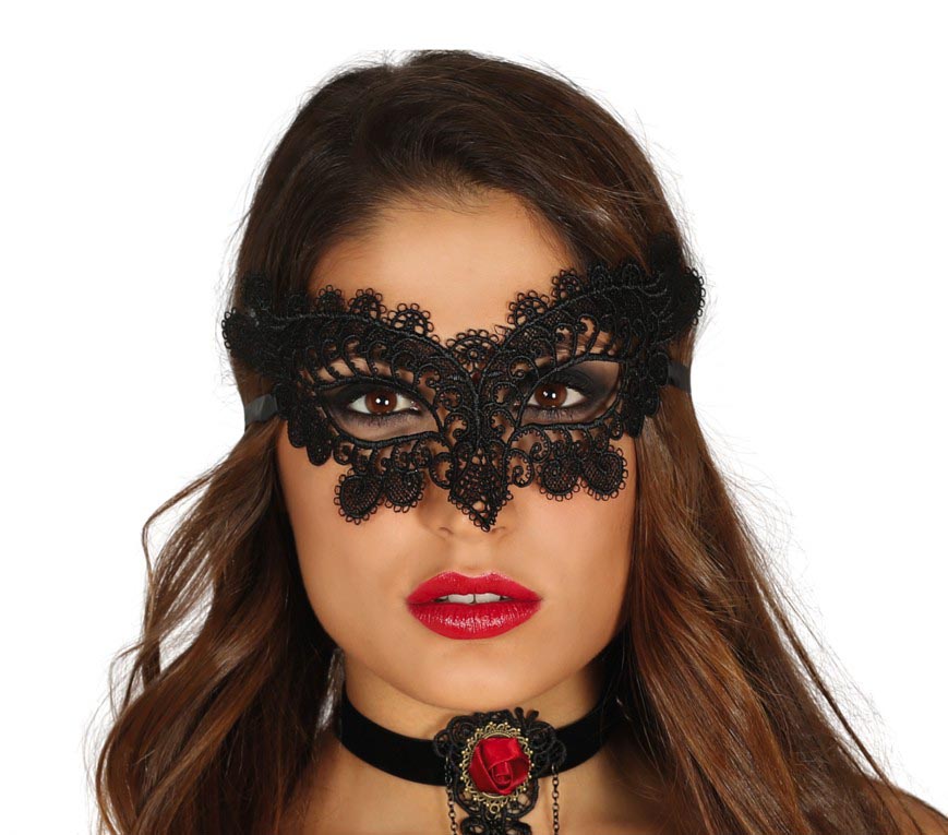 Embroidered Black Mask