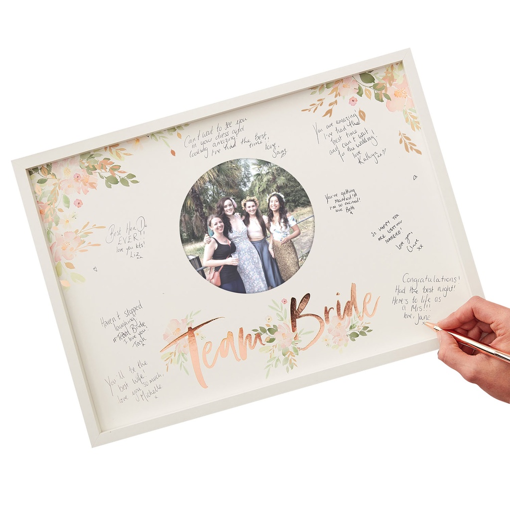 Floral Team Bride Hen Party Guest Book Frame – 32cm x 44cm