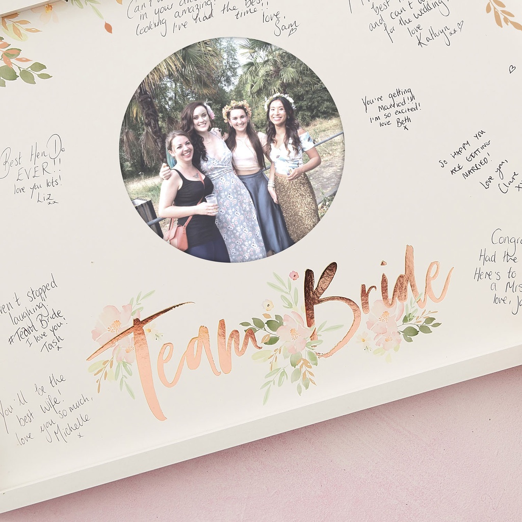 Floral Team Bride Hen Party Guest Book Frame – 32cm x 44cm