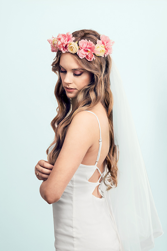 Flower Crown With Veil, 17cm