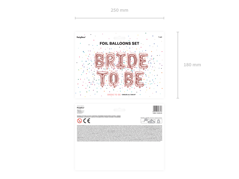 Foil Balloon Bride To Be, 340x35cm, Rose Gold