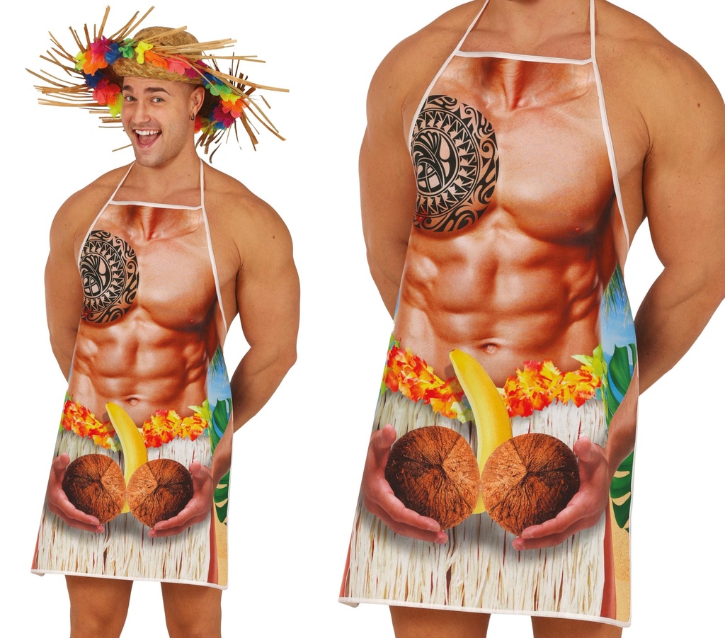 Funny Hawaiian Men Apron – Adult One Size