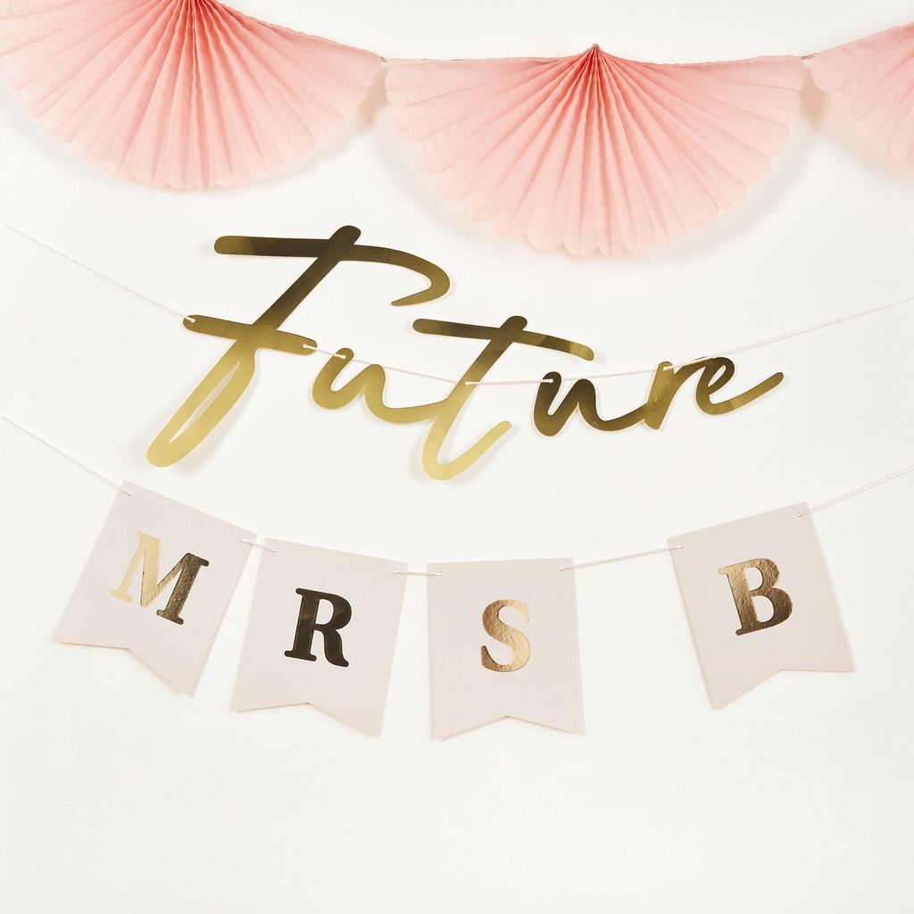 Future Mrs Personalised Banner x2 2M & x3 Sticker Sheets