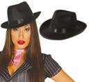 Gangster Satin Black Hat (Sombrero Gangster) – Adult One Size