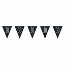 Glitz Black & Silver Prismatic Plastic Flag Banner 30 – 9 Feet