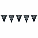 Glitz Black & Silver Prismatic Plastic Flag Banner 80 – 9 Feet