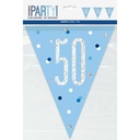 Glitz Blue & Silver Prismatic Plastic Flag Banner 50 – 9 Feet