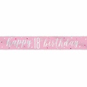 Glitz Pink & Silver Foil Banner Happy 18th Birthday – 9 Feet