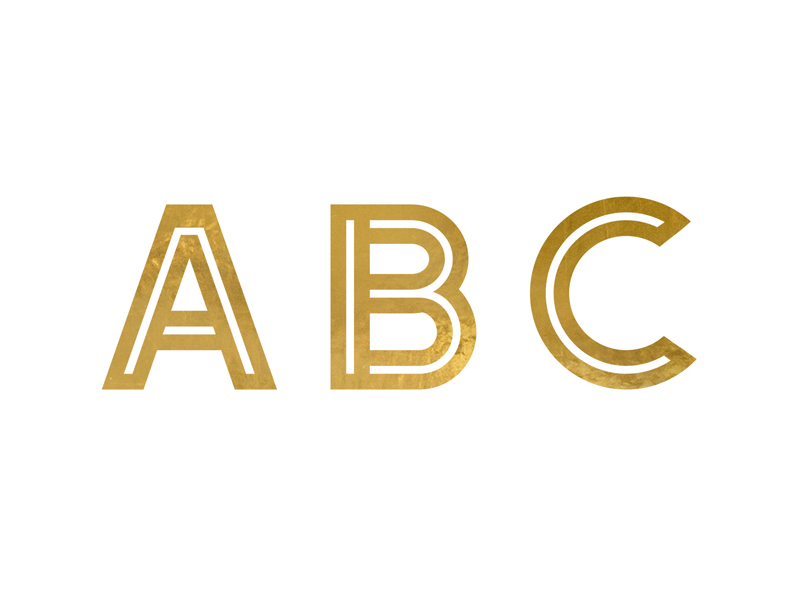 Gold Alphabet Stickers, 4cm (1pkt / 6pc)