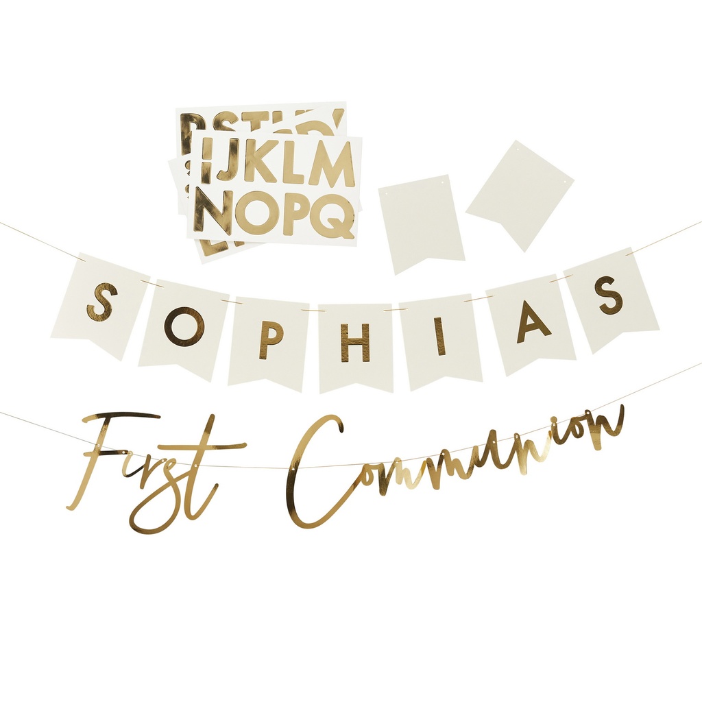 Gold Communion Personalised Banner 2M