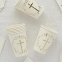 Gold Cross Paper Cups 8 pcs