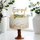 Gold Engaged Acrylic Cake Topper