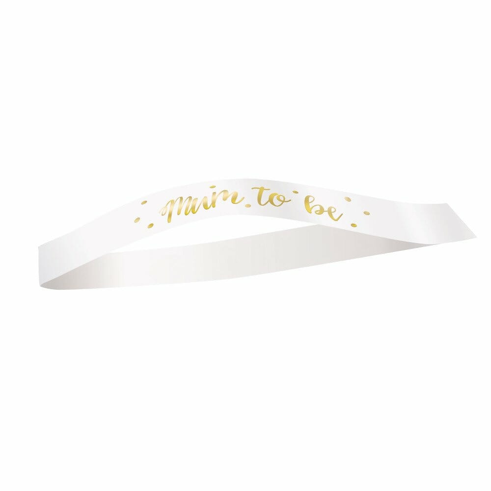 Gold Foil  Mum to Be Satin Sash