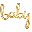 Gold Phrase “Baby” Foil Balloon 99cm x 83cm)