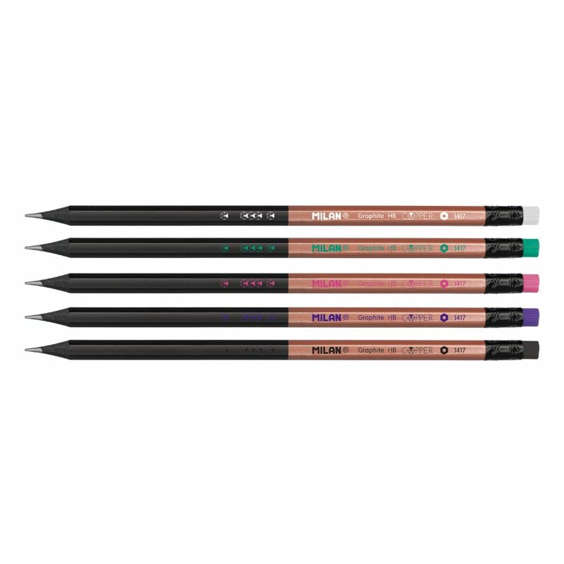 Graphite Pencils W.Eraser Copper