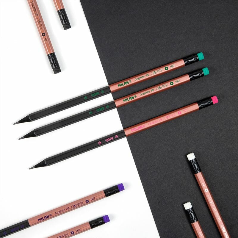 Graphite Pencils W.Eraser Copper