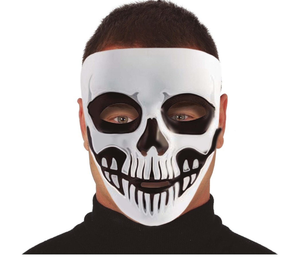 Halloween Black & White Skeleton Mask – One Size