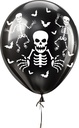 Halloween Black Skeleton 11 Inch Latex Balloons – 10pcs