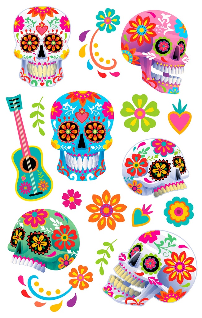 Halloween Catrina Tattoo Sheet