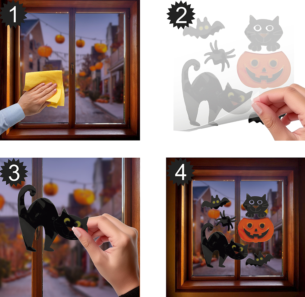 Halloween Decoration Gel Cat 20x25cm