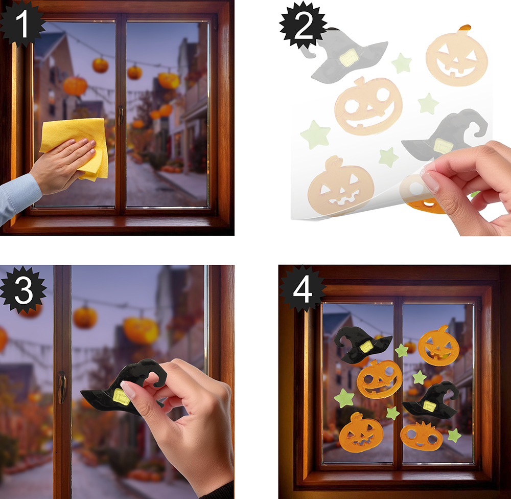 Halloween Decoration Gel Pumpkins & Hats – 20x25cm