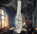 Halloween Decoration Hanging Skull In Spiderweb 120cm