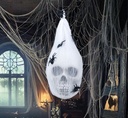 Halloween Decoration Spider Web Bag With Skull 25cm