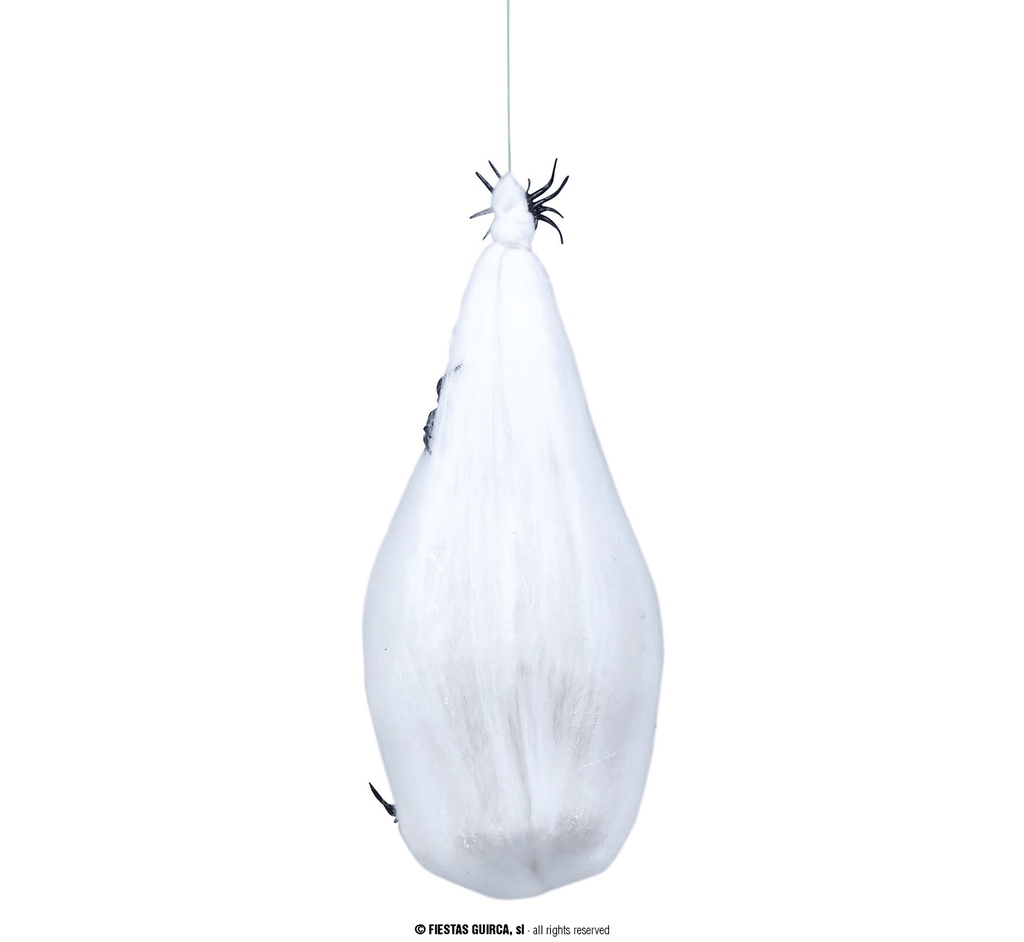 Halloween Decoration Spider Web Bag With Skull 25cm