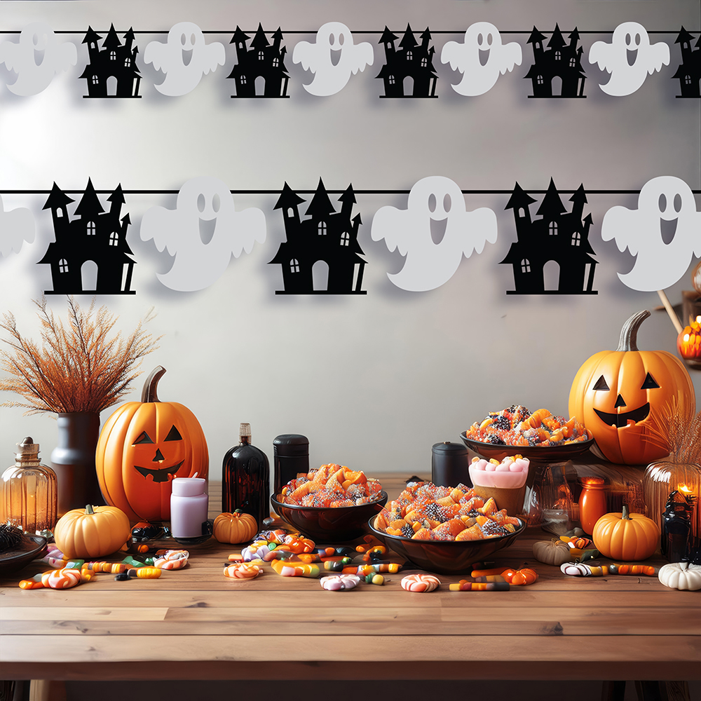 Halloween Ghosts & Castles Garland Banner 300cm (20x18cm)