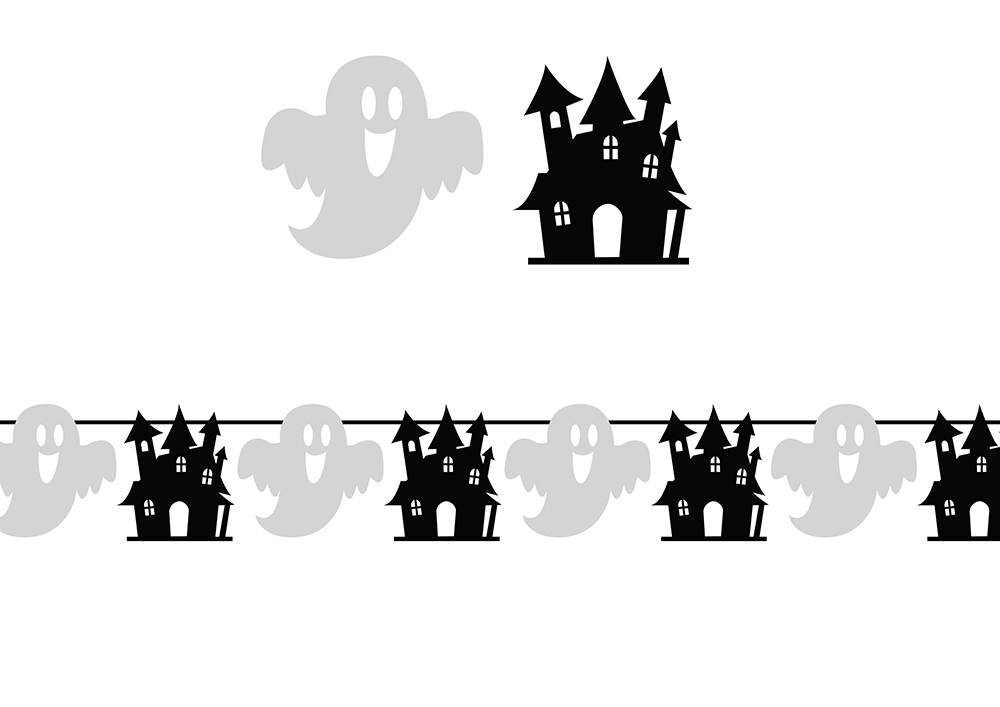 Halloween Ghosts & Castles Garland Banner 300cm (20x18cm)