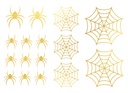 Halloween Gold Spider / Web Tattos (2 sheets of 16)
