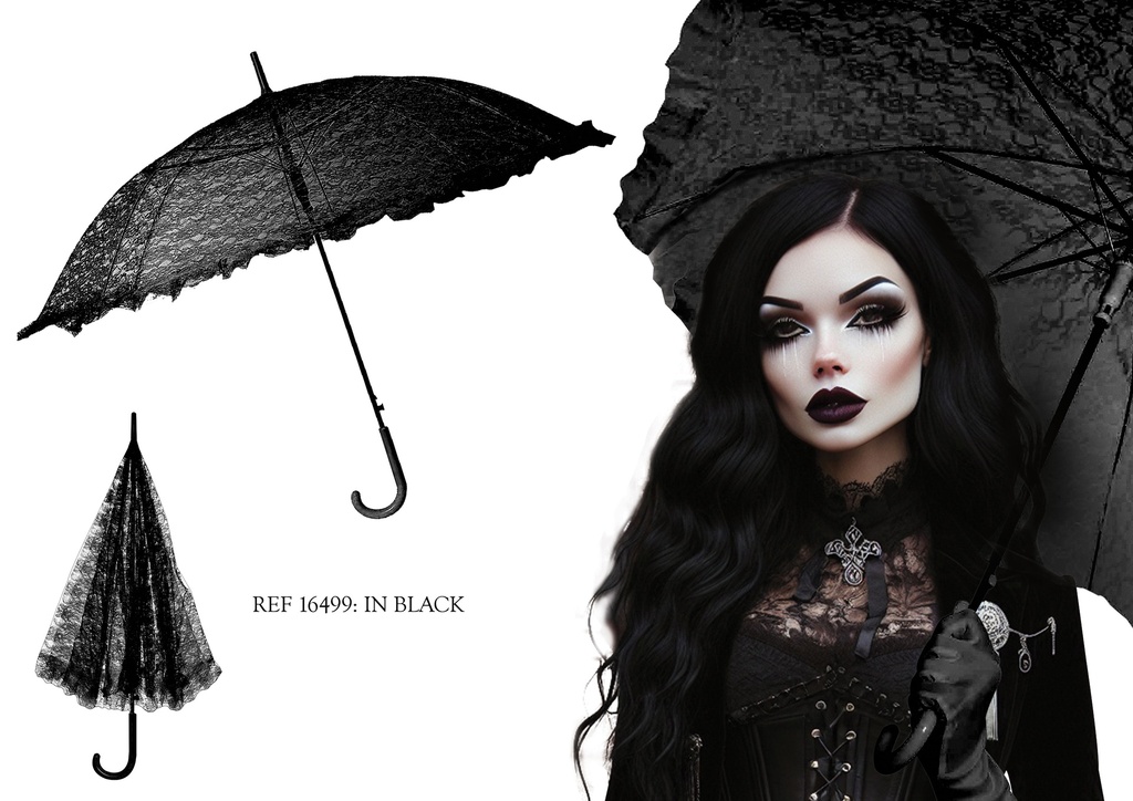 Halloween Gothic Umbrella Black 70cm