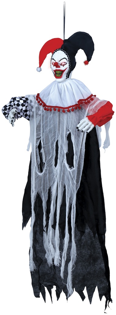 Halloween Hanging Clown Buffon With Light Sound & Movement 120cm