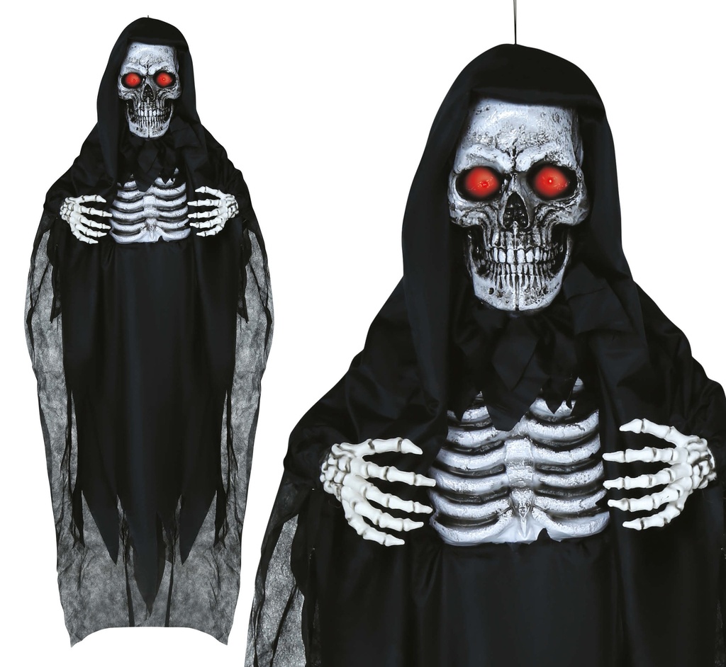 Halloween Hanging Skeleton With Light & Sound 180cm