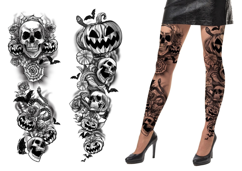 Halloween Leg Tattoos