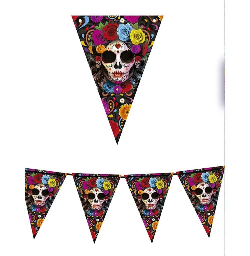 Halloween Paper Pennant Catrina (19x27cm) – 300cm