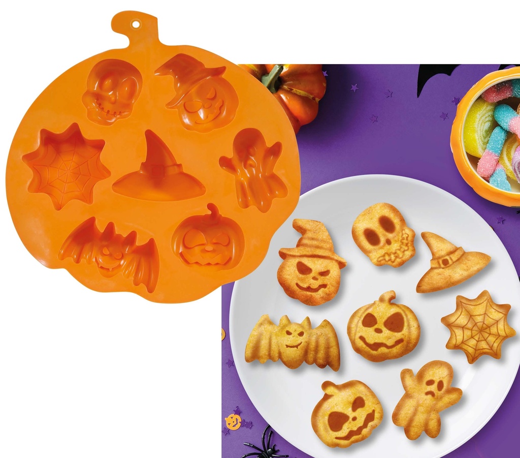 Halloween Silicone Mold For 7 Cookies – 26x23cm