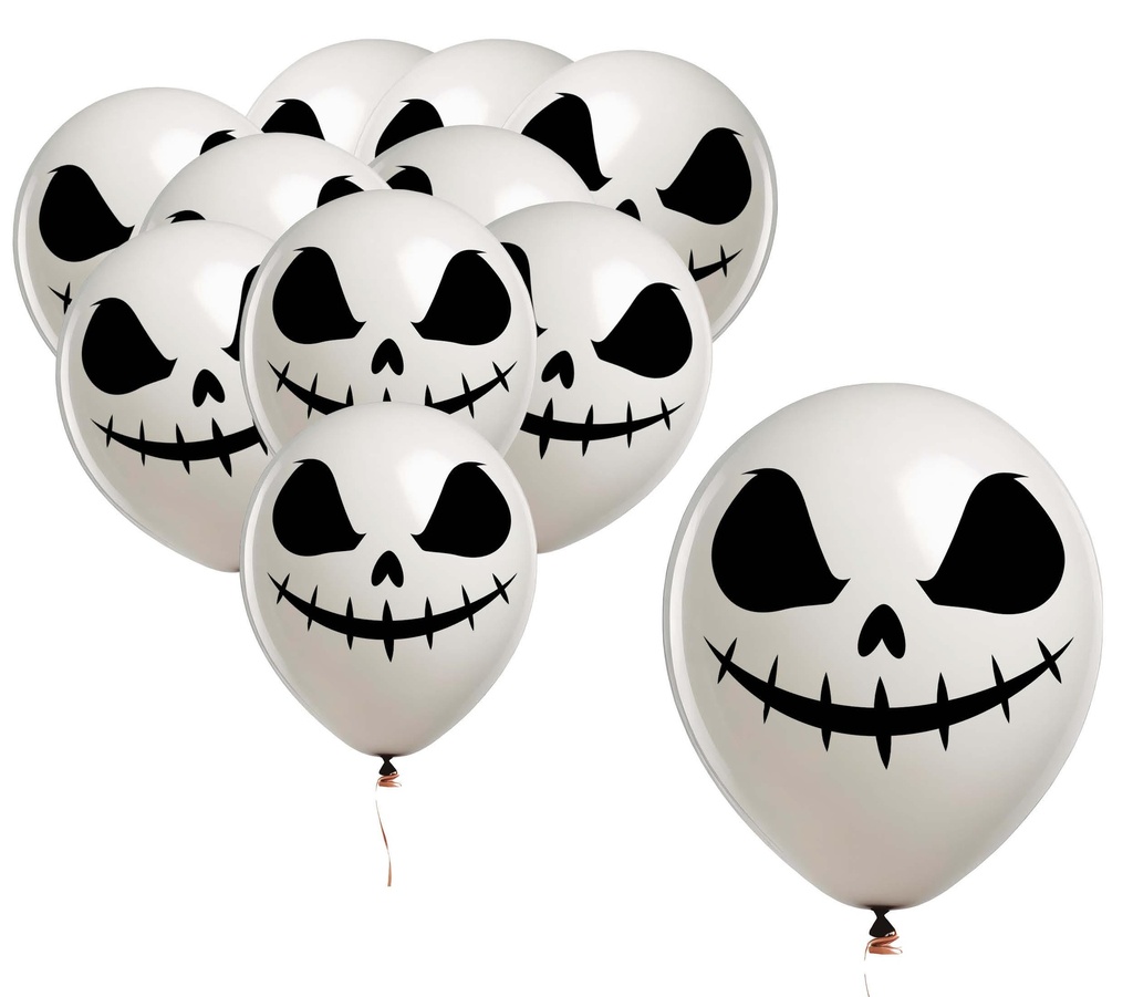 Halloween Skeleton Ghost Balloons 30cm – 10pk