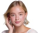 Halloween Sparkling Skeleton Earrings Silver 65cm