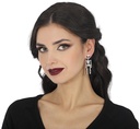 Halloween Sparkling Skeleton Earrings Silver 65cm