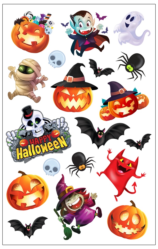 Halloween Tattoos Sheet For Children