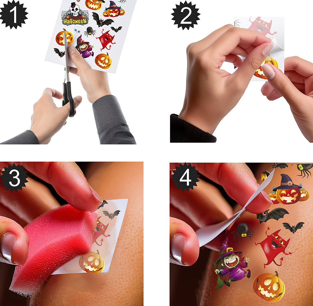 Halloween Tattoos Sheet For Children